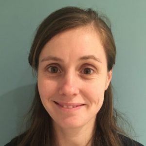 Photo of Laura Godfrey with green background